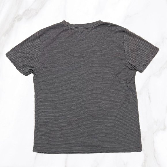 Theory Women's Gray Striped V Neck Short Sleeve‎ Tee, Size M - Picture 2 of 5